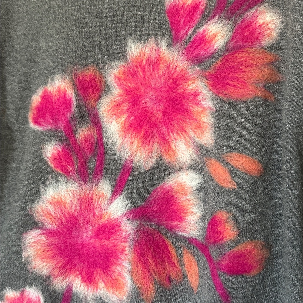 Saccharine Floral Cashmere Crewneck Sweater - Picture 3 of 5